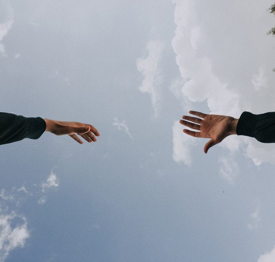 two person's arms